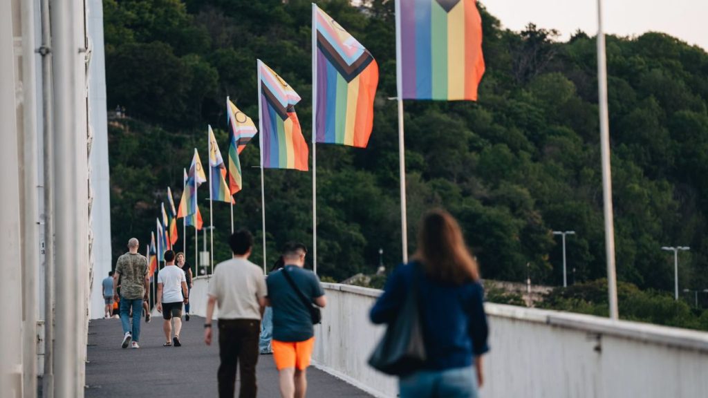 Budapest Pride, Erzsébet híd, Pride zászló,
