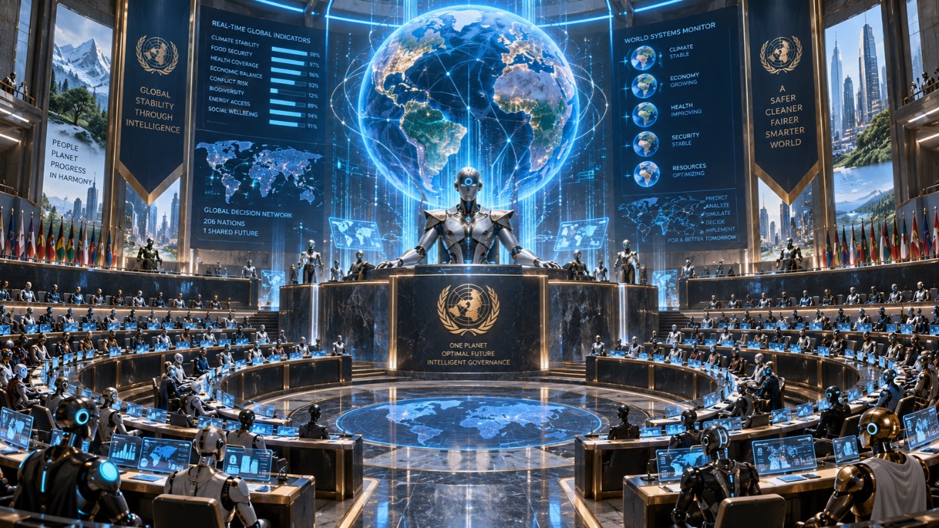 AI parlament, világuralom, robotok a parlamentben