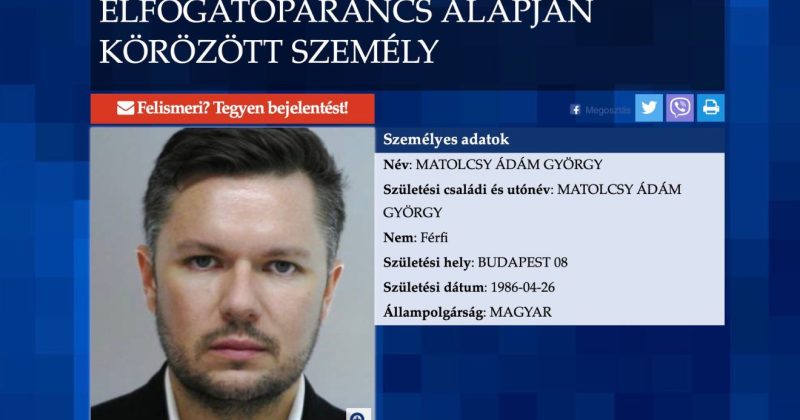Matolcsy Ádám, nemzetközi elfogatóparancs
