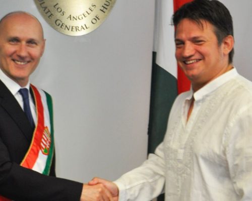 Korday Péter dr. Kálmán László főkonzullal Los Angelesben