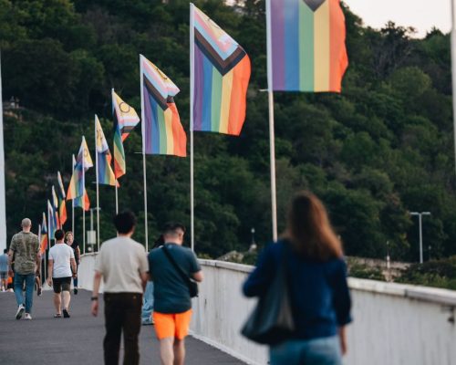 Budapest Pride, Erzsébet híd, Pride zászló,